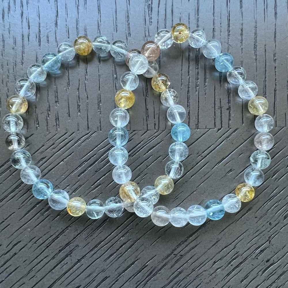 (ONE) Colorful topaz bracelet 6mm SIZE 6.5’